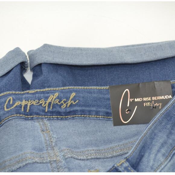 CopperFlash Mid Rise Bermuda Blue Jean Shorts Curvy Size 6 - Picture 13 of 15